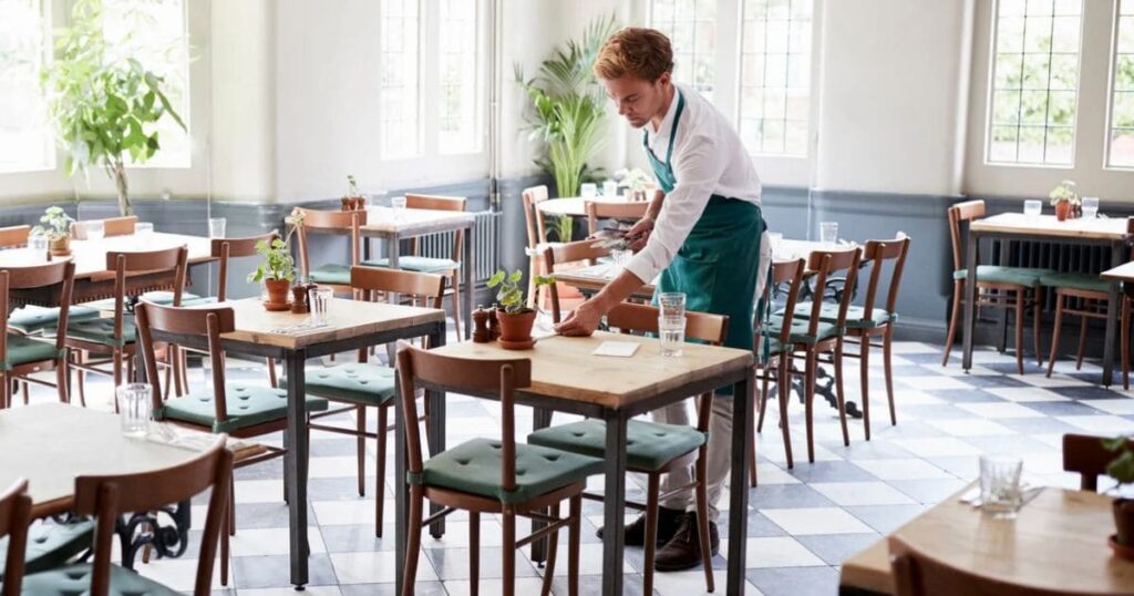A Restaurant Staff Wearing Slip Resistant Shoes