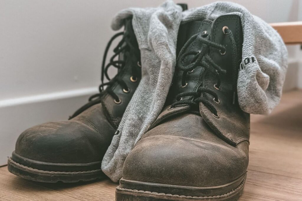 Sweaty socks can quickly leave work boots smelling unpleasant