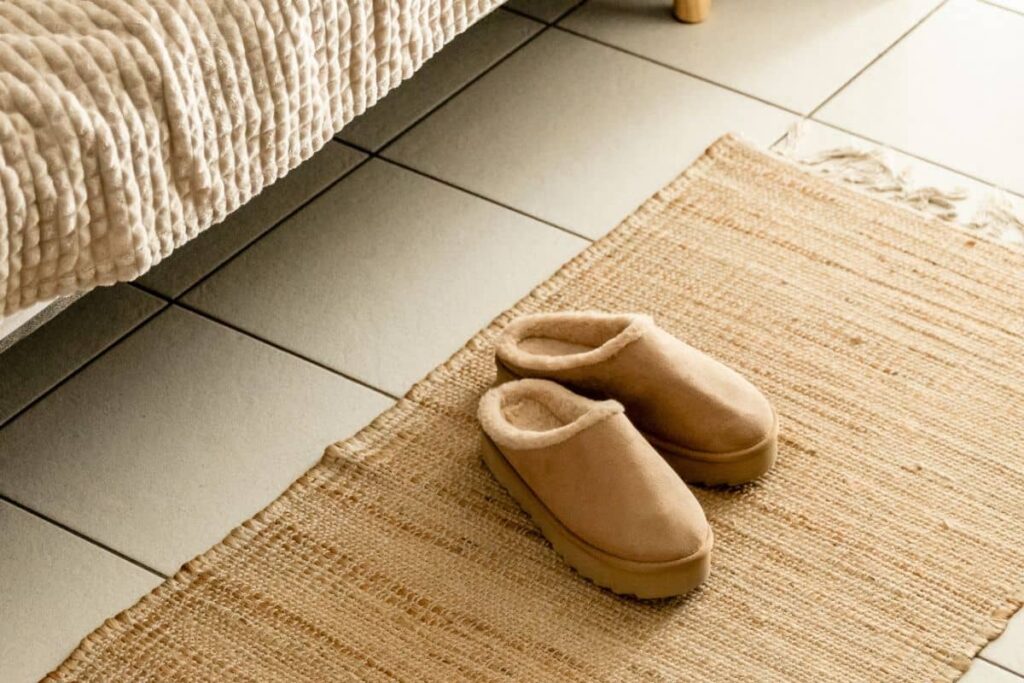 UGG Tazz Slippers in chestnut suede with a shearling lining